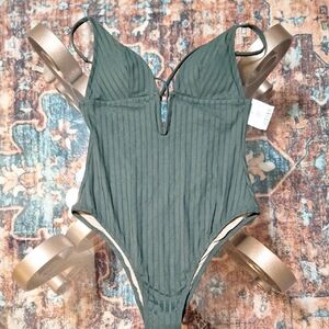 Womans Green One Piece Swimsuit - Shade & Shore